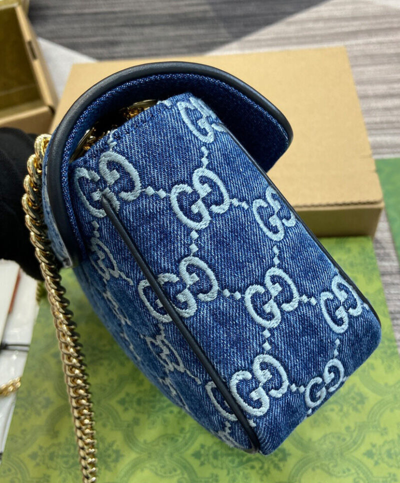 Gucci GG Marmont Small Shoulder Bag 443497 Blue